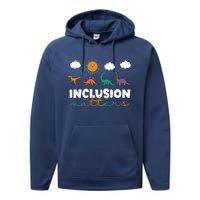 Trex Dinosaur Inclusion Matters Special Education Teacher Performance Fleece Hoodie