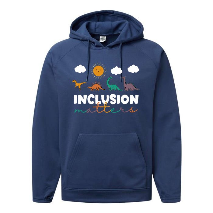 Trex Dinosaur Inclusion Matters Special Education Teacher Performance Fleece Hoodie