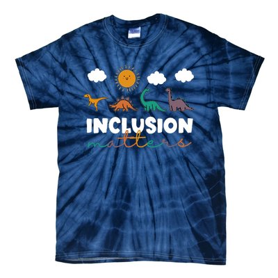 Trex Dinosaur Inclusion Matters Special Education Teacher Tie-Dye T-Shirt