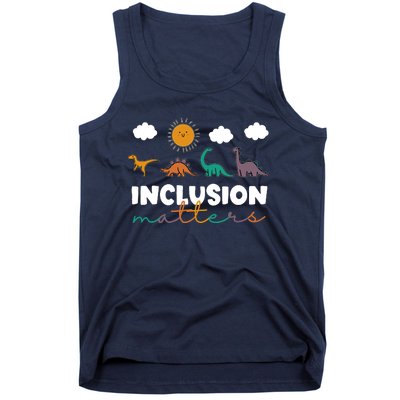 Trex Dinosaur Inclusion Matters Special Education Teacher Tank Top