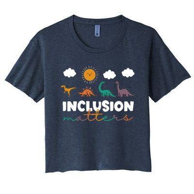 Trex Dinosaur Inclusion Matters Special Education Teacher Women's Crop Top Tee