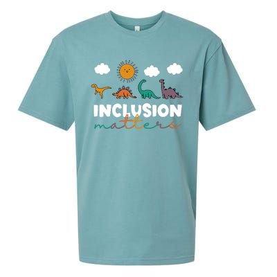 Trex Dinosaur Inclusion Matters Special Education Teacher Sueded Cloud Jersey T-Shirt