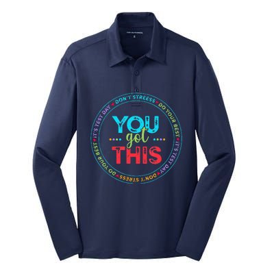 Testing Day ItS Test Day You Got This Teacher Student Silk Touch Performance Long Sleeve Polo