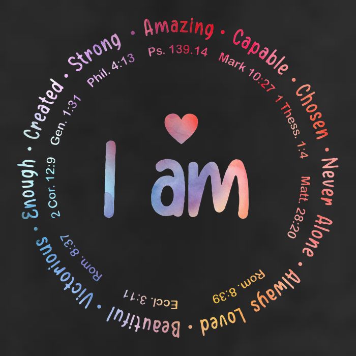 Tie Dye I Am Inspiration Christian Religious Bible Verses 7 Panel Mesh Trucker Snapback Hat
