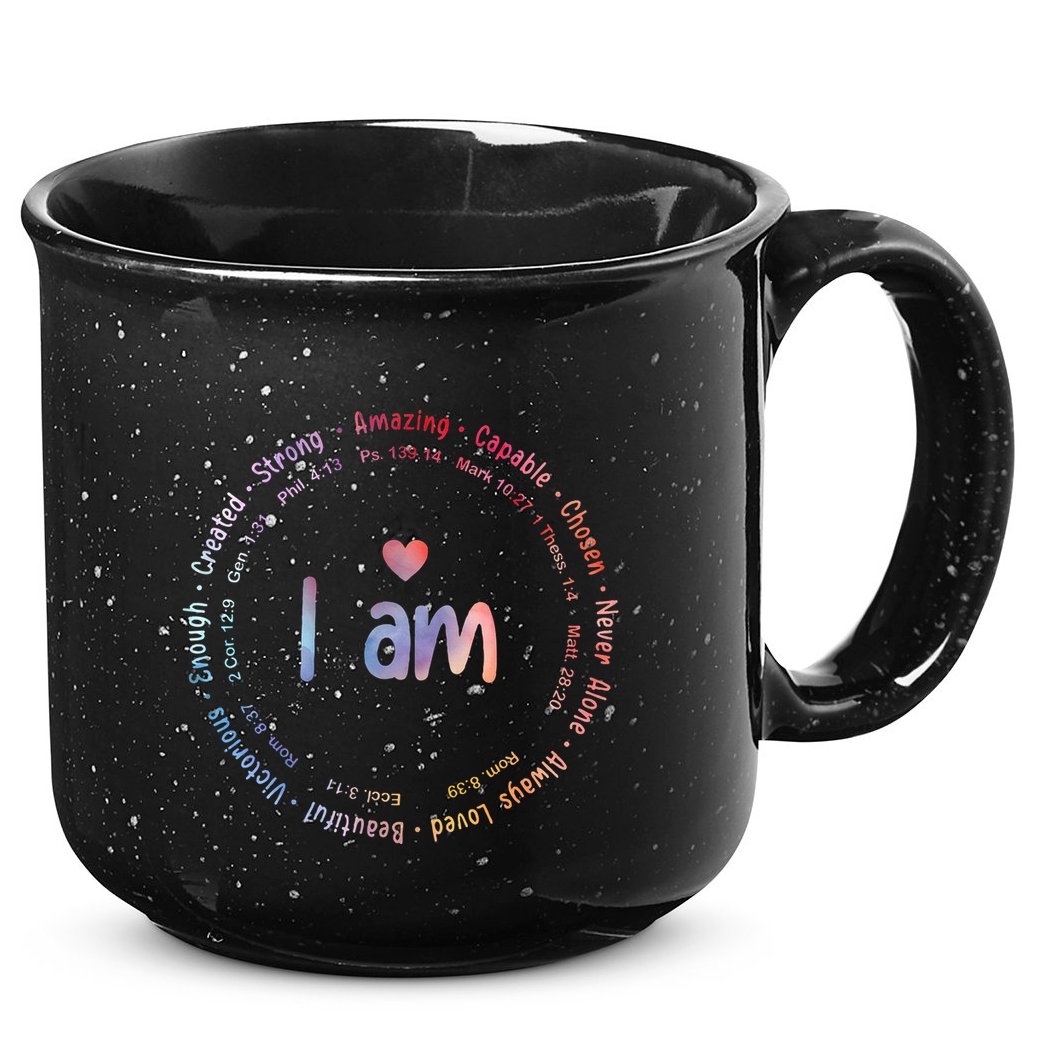 Tie Dye I Am Inspiration Christian Religious Bible Verses 15oz Campfire Ceramic Mug