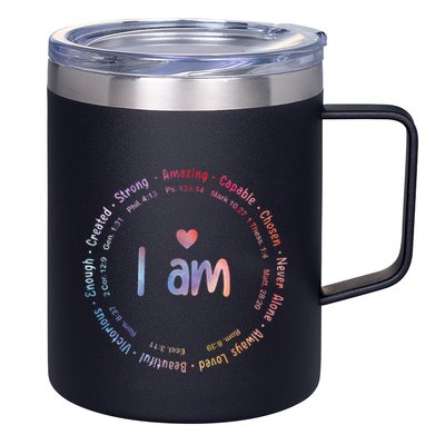 Tie Dye I Am Inspiration Christian Religious Bible Verses 12oz Stainless Steel Coffee Mug