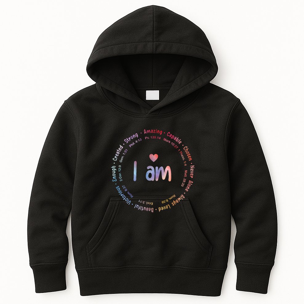 Tie Dye I Am Inspiration Christian Religious Bible Verses Kids Hoodie