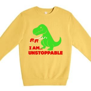 Trex Dinosaur I Am Unstoppable Gifts Xmas Premium Crewneck Sweatshirt