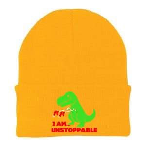 Trex Dinosaur I Am Unstoppable Gifts Xmas Knit Cap Winter Beanie