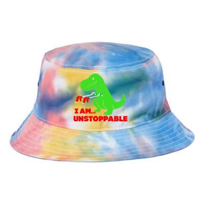 Trex Dinosaur I Am Unstoppable Gifts Xmas Tie Dye Newport Bucket Hat