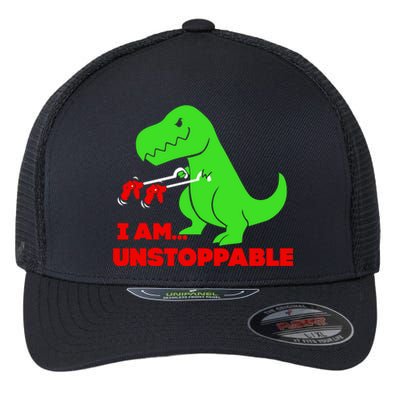 Trex Dinosaur I Am Unstoppable Gifts Xmas Flexfit Unipanel Trucker Cap