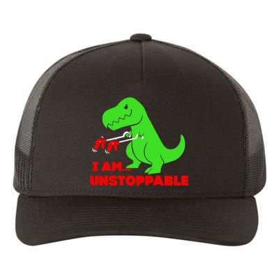 Trex Dinosaur I Am Unstoppable Gifts Xmas Yupoong Adult 5-Panel Trucker Hat