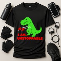 Trex Dinosaur I Am Unstoppable Gifts Xmas Cooling Performance Crew T-Shirt