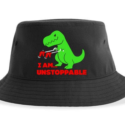 Trex Dinosaur I Am Unstoppable Gifts Xmas Sustainable Bucket Hat