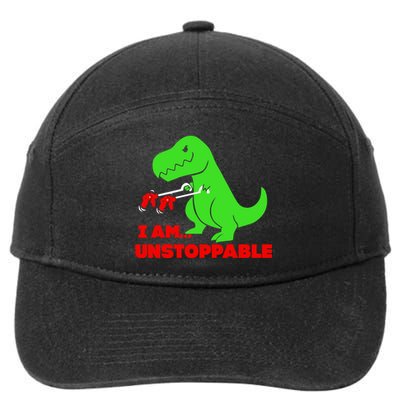 Trex Dinosaur I Am Unstoppable Gifts Xmas 7-Panel Snapback Hat