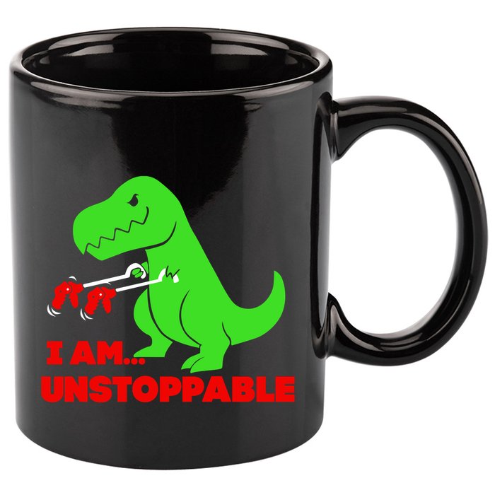 Trex Dinosaur I Am Unstoppable Gifts Xmas 11oz C Handle Ceramic Mug