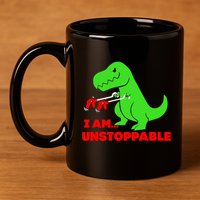 Trex Dinosaur I Am Unstoppable Gifts Xmas 11oz C Handle Ceramic Mug