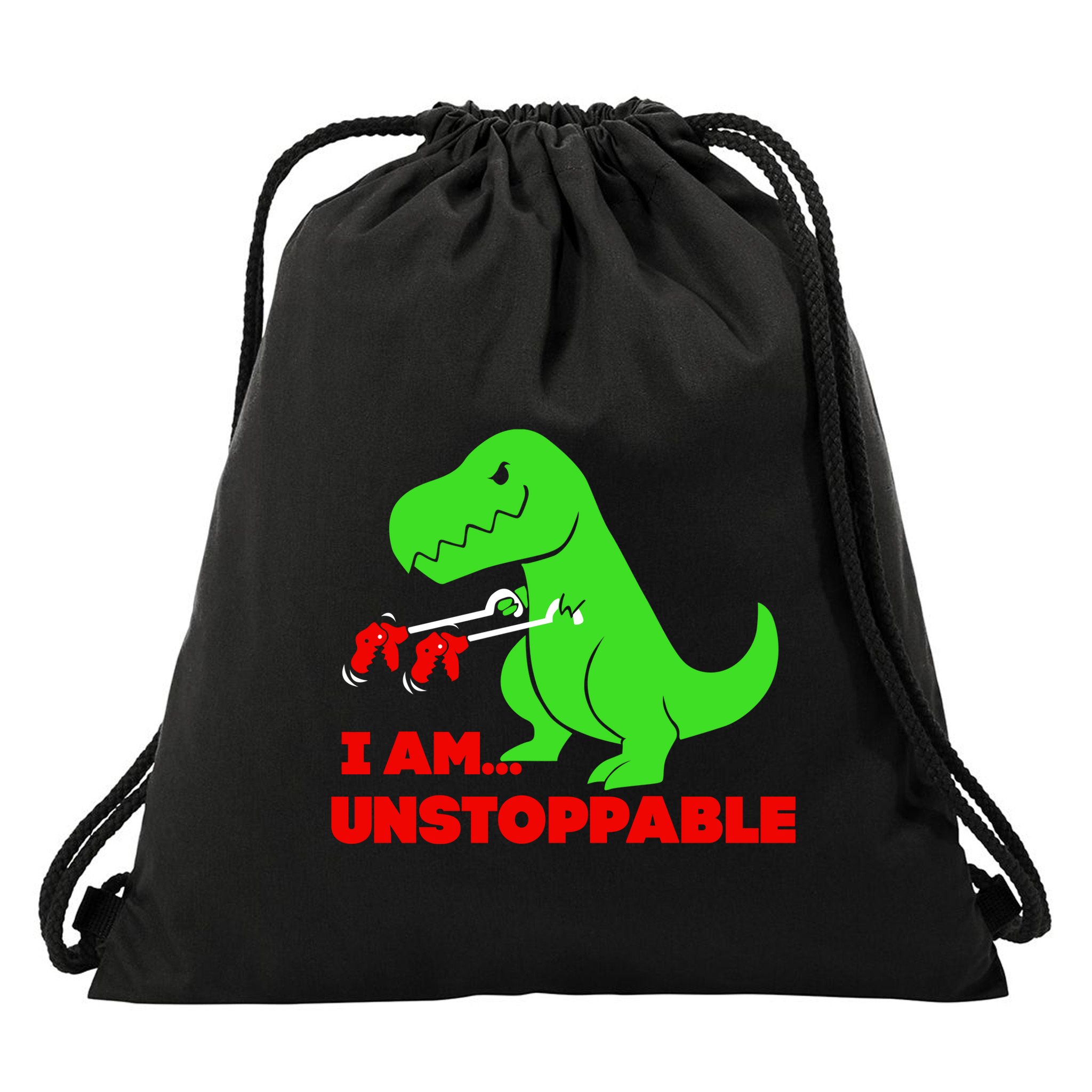 Trex Dinosaur I Am Unstoppable Gifts Xmas Drawstring Bag