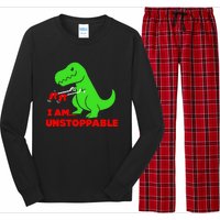 Trex Dinosaur I Am Unstoppable Gifts Xmas Long Sleeve Pajama Set