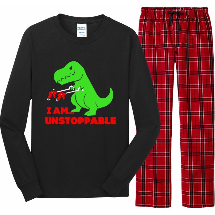 Trex Dinosaur I Am Unstoppable Gifts Xmas Long Sleeve Pajama Set