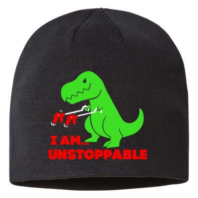 Trex Dinosaur I Am Unstoppable Gifts Xmas Sustainable Beanie