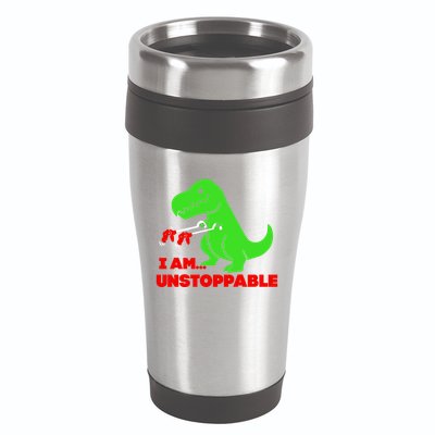 Trex Dinosaur I Am Unstoppable Gifts Xmas 16oz Travel Tumbler