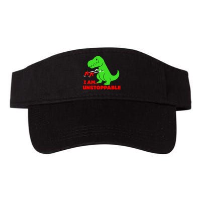 Trex Dinosaur I Am Unstoppable Gifts Xmas Valucap Bio-Washed Visor