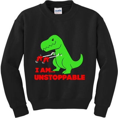 Trex Dinosaur I Am Unstoppable Gifts Xmas Kids Sweatshirt