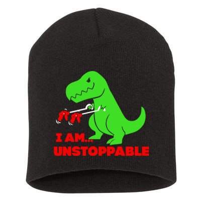 Trex Dinosaur I Am Unstoppable Gifts Xmas Short Acrylic Beanie