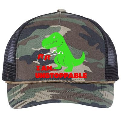 Trex Dinosaur I Am Unstoppable Gifts Xmas Retro Rope Trucker Hat Cap