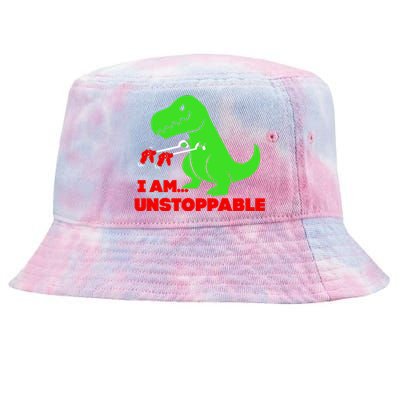 Trex Dinosaur I Am Unstoppable Gifts Xmas Tie-Dyed Bucket Hat