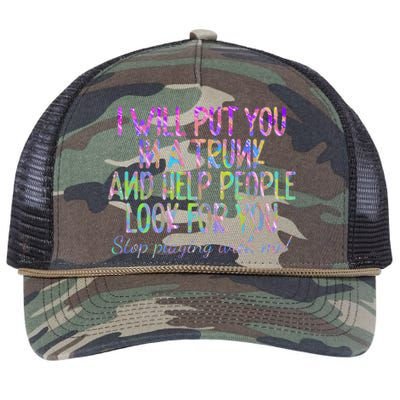 Tie dye I Will Put You In A Trunk And Help People Look Retro Rope Trucker Hat Cap