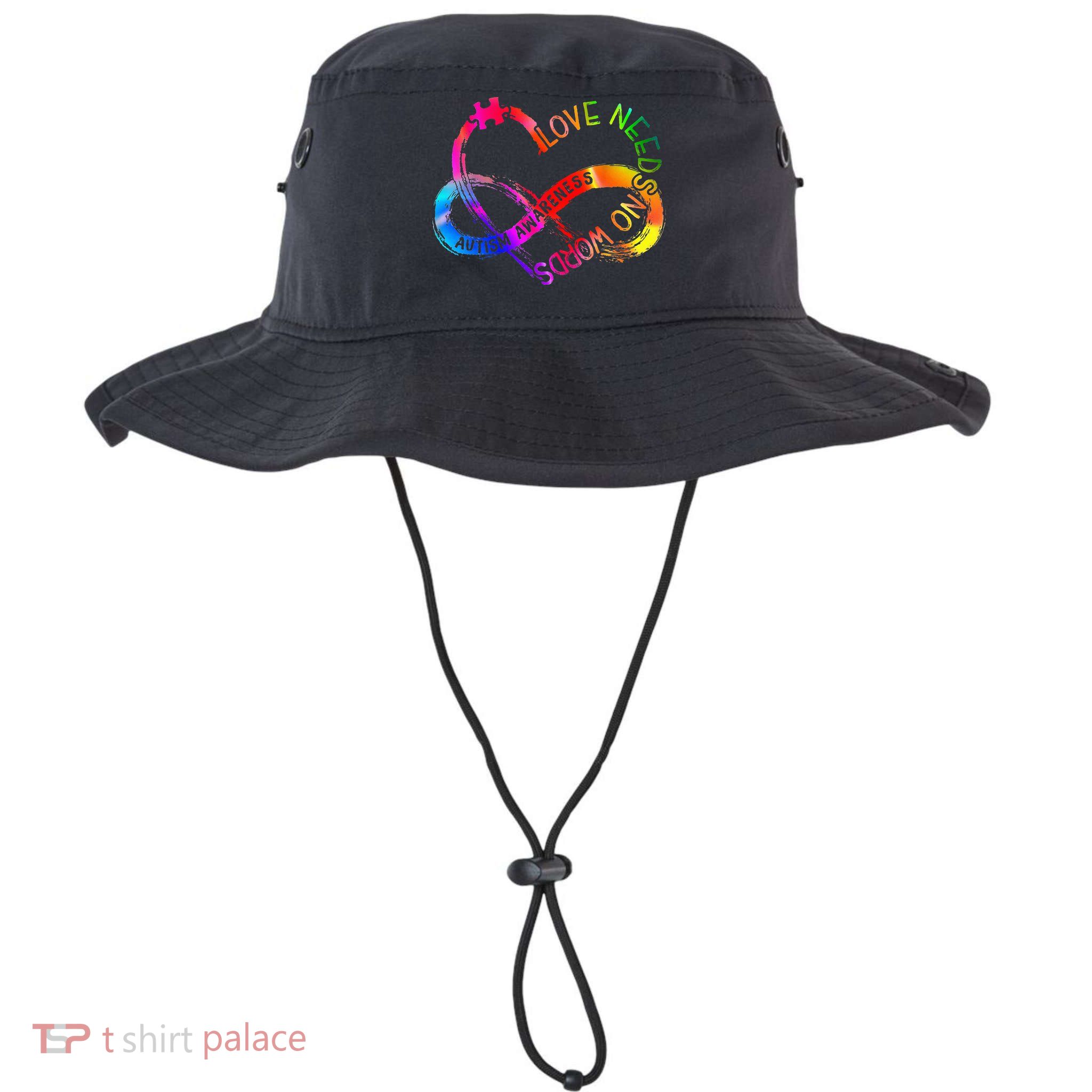 Tie Dye Infinity Heart Love Autism Awareness Needs No Words Bucket Hat
