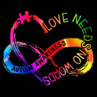 Tie Dye Infinity Heart Love Autism Awareness Needs No Words Womens Tank Top