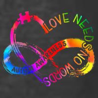 Tie Dye Infinity Heart Love Autism Awareness Needs No Words Kids T-Shirt