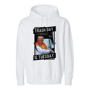 Trash Day Is Tuesday Love America Garment-Dyed Fleece Hoodie