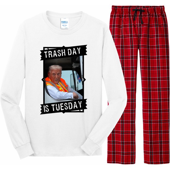 Trash Day Is Tuesday Love America Long Sleeve Pajama Set