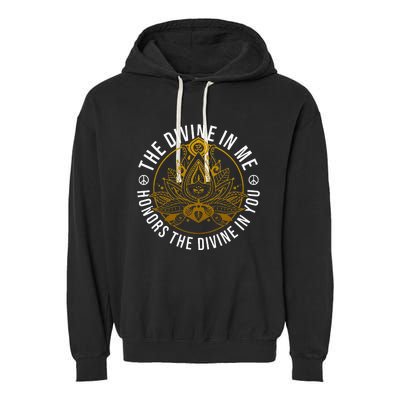 The Divine In Me Positive Message Spiritual Yoga Meditation Garment-Dyed Fleece Hoodie