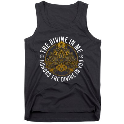 The Divine In Me Positive Message Spiritual Yoga Meditation Tank Top