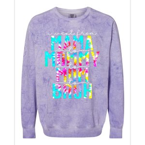 Tie dye I Went From Mama to Mommy to Mom to Bruh Mothers Day Colorblast Crewneck Sweatshirt