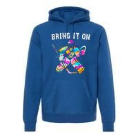 Tie Dye Ice Hockey Player Goalkeeper Ice Hockey Goalie Premium Hoodie