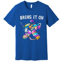 Tie Dye Ice Hockey Player Goalkeeper Ice Hockey Goalie Premium T-Shirt