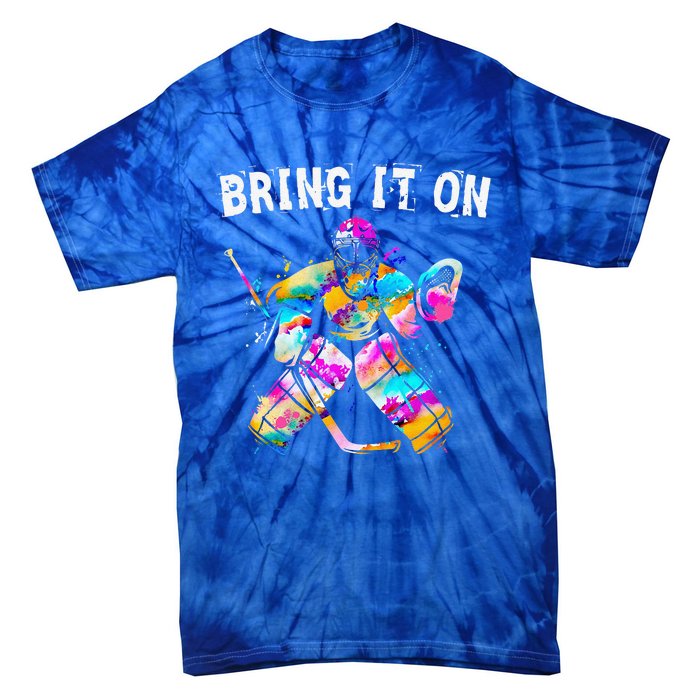 Tie Dye Ice Hockey Player Goalkeeper Ice Hockey Goalie Tie-Dye T-Shirt