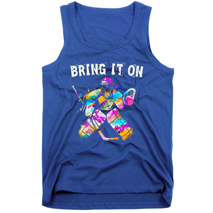 Tie Dye Ice Hockey Player Goalkeeper Ice Hockey Goalie Tank Top