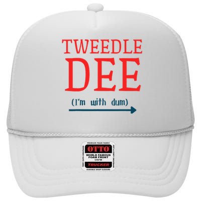 Tweedle Dee IM With Dum Couple & Friends Funny Lazy Costume Gift High Crown Mesh Back Trucker Hat