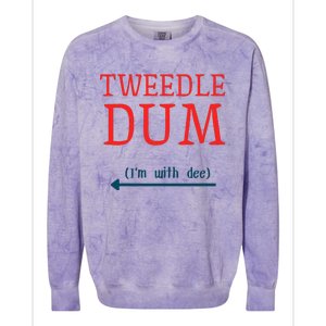 Tweedle Dum IM With Dee Couple & Friends Funny Lazy Costume Gift Colorblast Crewneck Sweatshirt