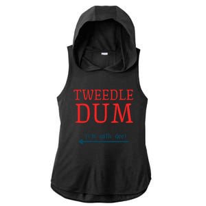 Tweedle Dum IM With Dee Couple & Friends Funny Lazy Costume Gift Ladies PosiCharge Tri-Blend Wicking Draft Hoodie Tank