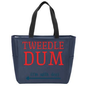 Tweedle Dum IM With Dee Couple & Friends Funny Lazy Costume Gift Zip Tote Bag