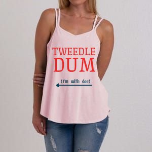 Tweedle Dum IM With Dee Couple & Friends Funny Lazy Costume Gift Women's Strappy Tank