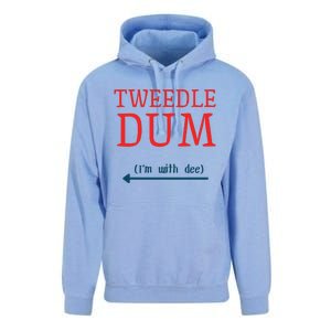 Tweedle Dum IM With Dee Couple & Friends Funny Lazy Costume Gift Unisex Surf Hoodie